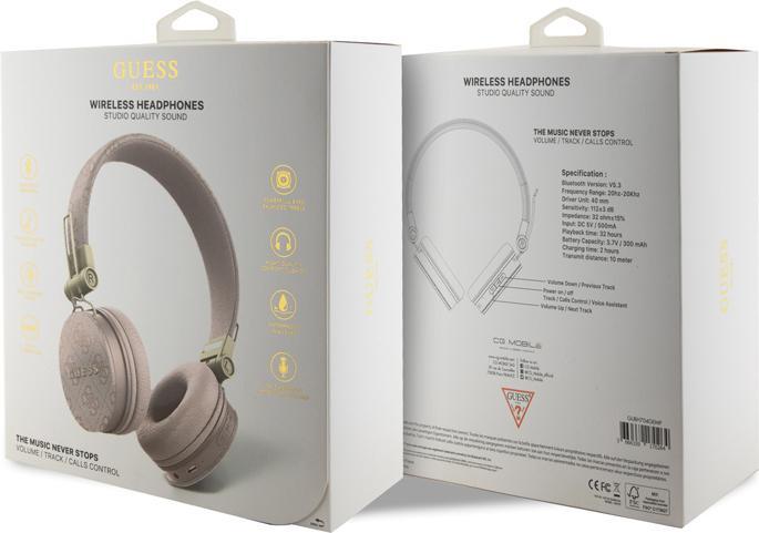 Immagine prodotto Guess Wireless Leather Headphone with Metal Logo (Nessuna soppressione del rumore, 6 h, Senza fili)