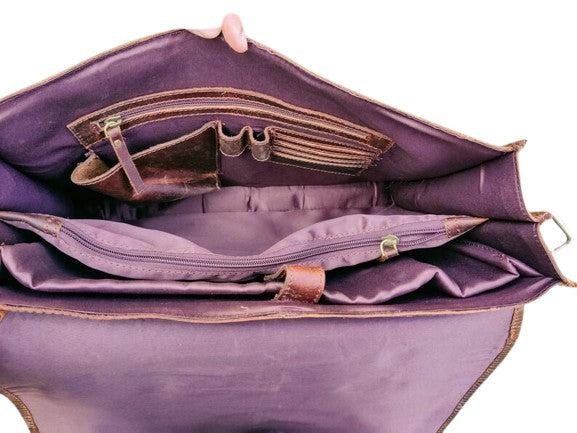 Produktbild Only-Bags.Store 16-Zoll-Leder-Messenger-Tasche, Leder-Laptop-Tasche, Umhängetasche, Crossbody Laptop-Tasche