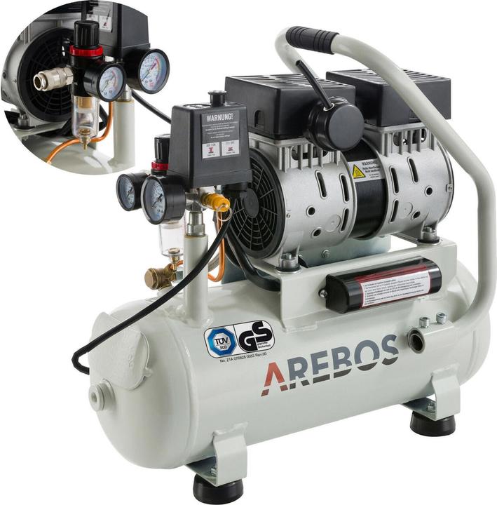 Arebos Flüsterkompressor (8 Bar, 12 l)