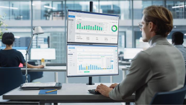 Produktbild Kensington Dual Monitorarm Vertikal (Tisch, 32")