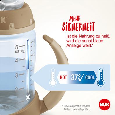 Actual product image NUK Disney Winnie the Pooh First Choice Baby Bottle Temperature Control, 150ml, 6-18 months, ros... (150 ml)