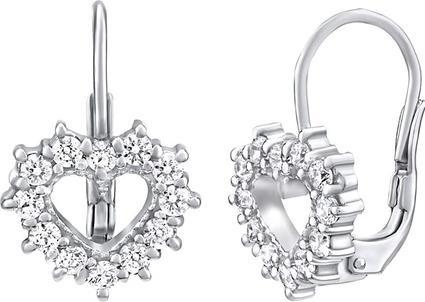 Silvego Silver heart earrings with Swarovski Zirconia SILVEGO31969S (925 Sterling Silber)