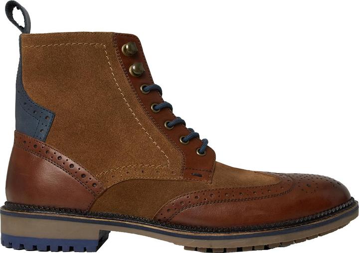 Joe Browns Mixed Suede and Leather Tan Brogue Ankle Boots