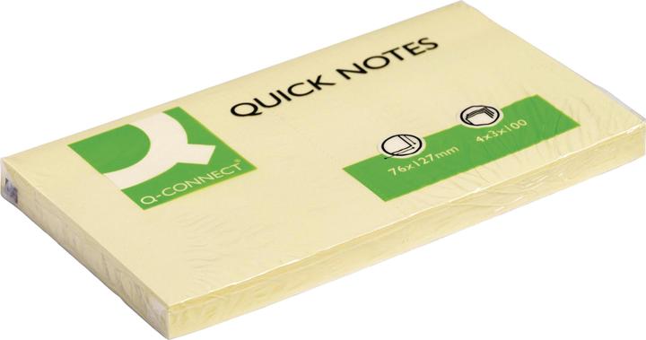 Q-Connect Sticky notes Quick Notes yellow (75 x 125 mm)