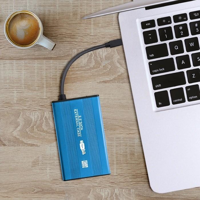 Actual product image Qoltec External Hard Drive Case HDD/SSD 2.5" SATA3 USB 3.0 Mėlyna (0.42 m, USB)