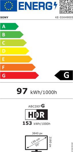 Energie-Label Sony KE-55XH9005 (55", LCD, 4K, 2020)
