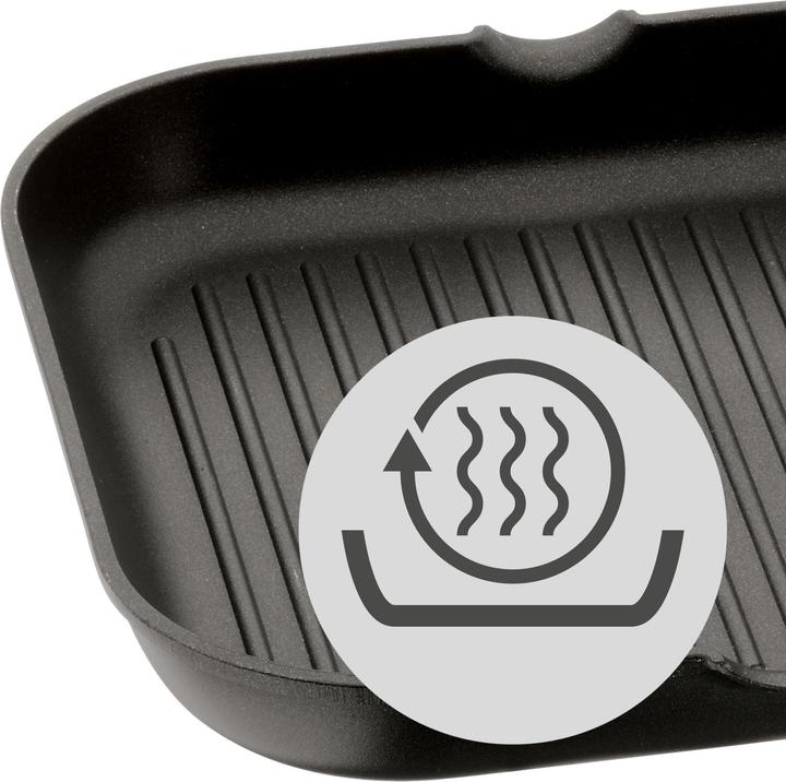 Produktbild WMF Grillpfanne eckig Steakpfanne Pfanne 27cm Aluminium beschichtet PFOA-frei (27 cm, Grillpfanne, Aluminium)