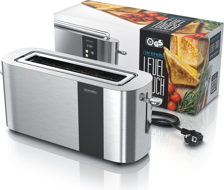 Actual product image Arendo Toaster Edelstahl 2 Scheiben Langschlitz, Touch Display, Restzeit & Bräunungsgradanzeige, 1000 W (EU plug)
