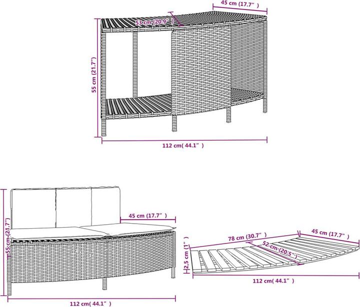 Produktbild VidaXL Whirlpool Umrandung Poolumrandung Poolverkleidung Grau Poly Rattan