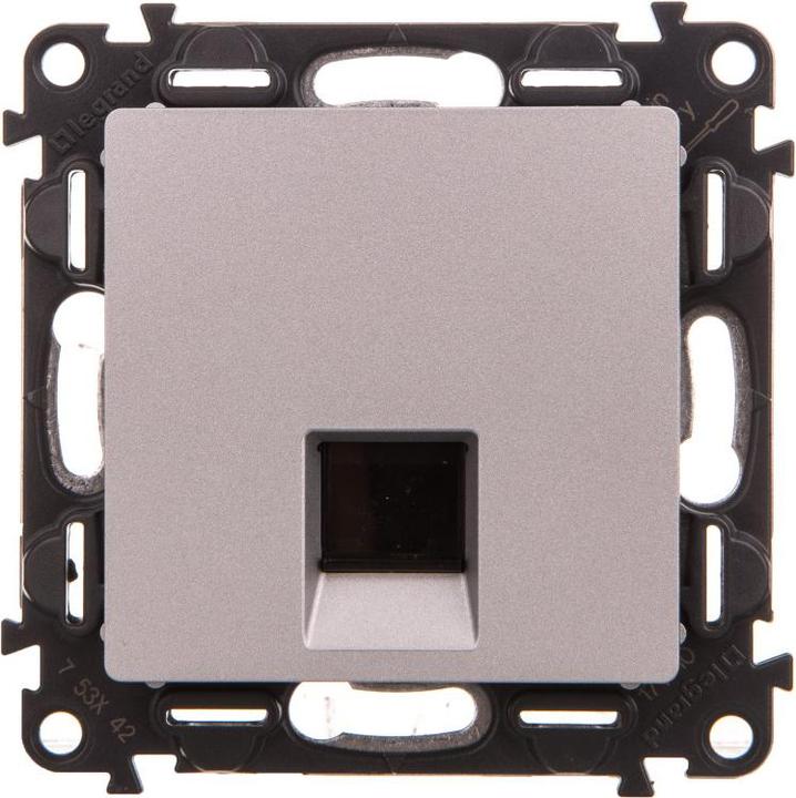 Produktbild Legrand VALENA LIFE Computersteckdose 1 x RJ45 UTP Cat.6 Aluminium (753342)