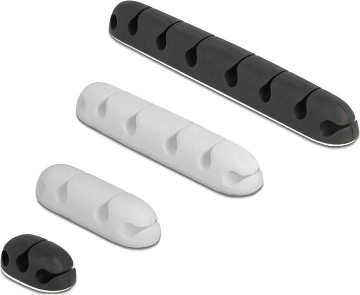 Delock Portacavi autoadesivo combi set 4 pezzi nero / bianco
