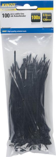 Produktbild Kinzo Cable tie 100pcs 2.5x120mm (120 mm, 100 Stk.)