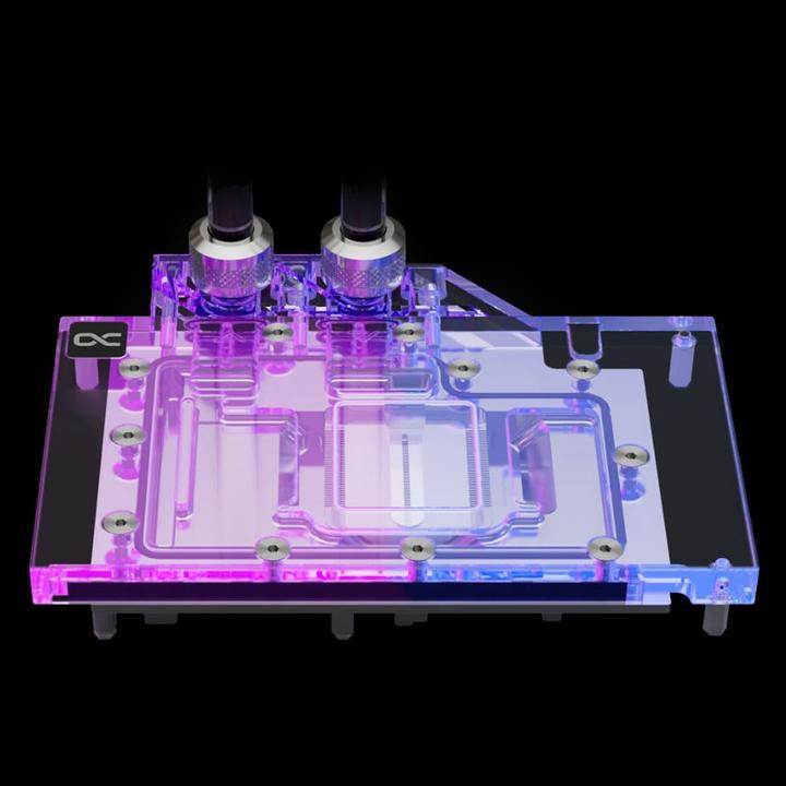 Actual product image Alphacool Ice Block Aurora Acrylic RTX 4070TI Reference with Backplate