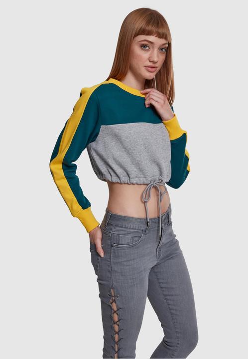 Actual product image Urban Classics Ladies Cropped 3-Tone Stripe Crew (XS)