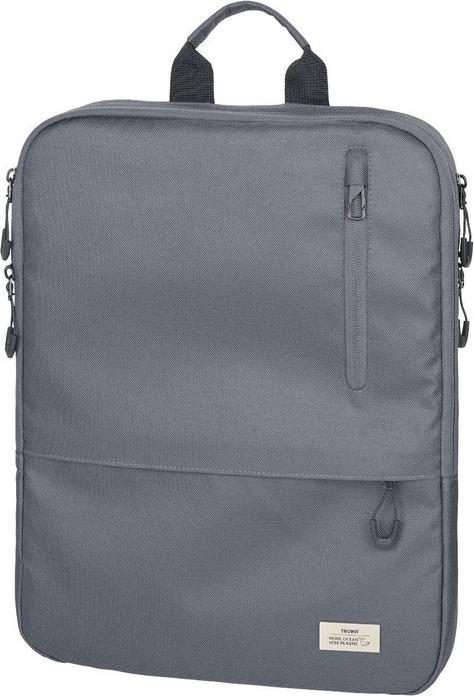 Actual product image Troika CYCLE EXPANDABLE Laptop-Rucksack aus recyceltem Meerenplastik, 100% rPET, dunkelgrau (14 l)