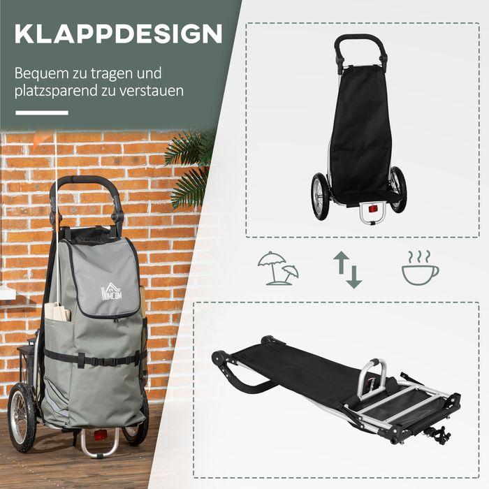 Produktbild Swisshandel24 2 in 1 Lastenanhänger Einkaufstrolley für Einkaufswagen Fahrradanhänger Transportanhänger mit Verbin