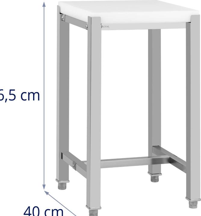 Produktbild Royal Catering Metzgerblock Hackklotz Fleischerblock 40 x 50 cm Edelstahl/Kunststoff