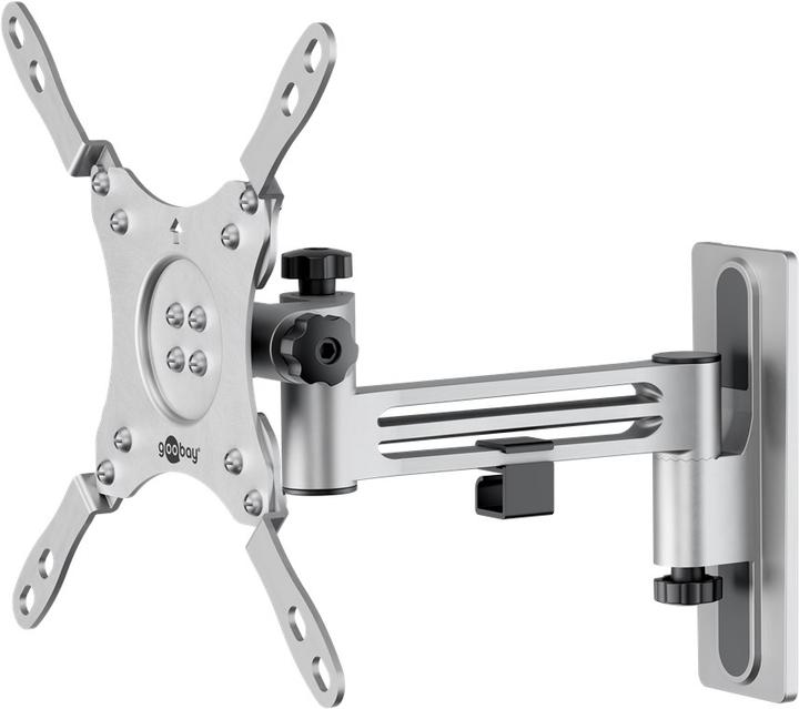 Actual product image Goobay TV wall mount Caravan FULLMOTION M, silver (Wall, 43", 15 kg)