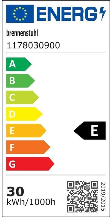 Label énergétique Brennenstuhl Projecteur à LED AL 3050 (30W, 3110lm, 3000K, IP44, projecteur à LED pour montage mural avec (3110 lm)