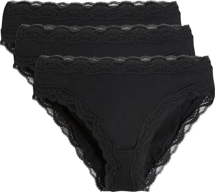 La Redoute Collections 3er-Pack Slips aus Baumwolle und Spitze (42, 3er Pack)
