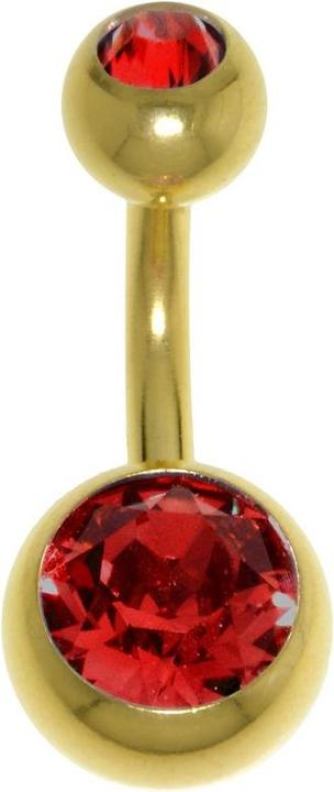 Bijouteria Bauchpiercing (PVD Beschichtung (goldfarbig), Chirurgenstahl 316L, Premium Kristall)