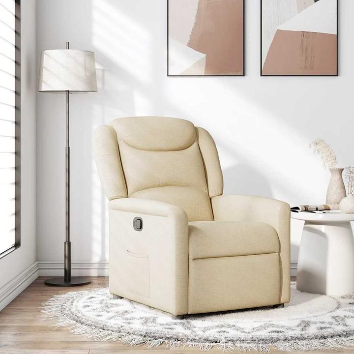 Immagine prodotto VidaXL Poltrona massaggiante in tessuto crema poltrona massaggiante TV poltrona con funzione massaggio