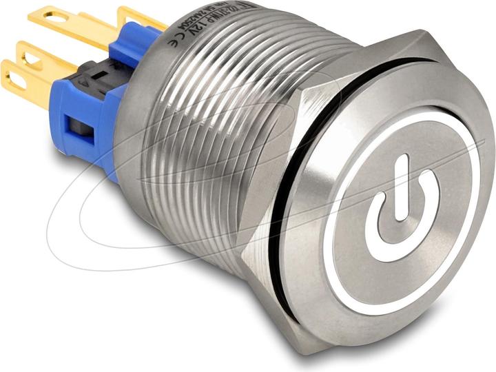 Actual product image Delock Push-button for installation 22 mm 6 x solder connection LED white
