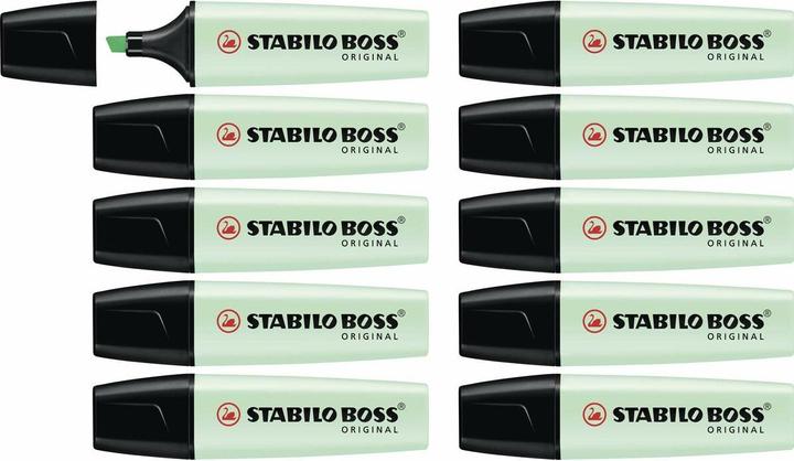 Image du produit STABILO Surligneurs - BOSS ORIGINAL Pastel - Pack de 10 - Touche de vert menthe (Touche de vert menthe, 10 x)