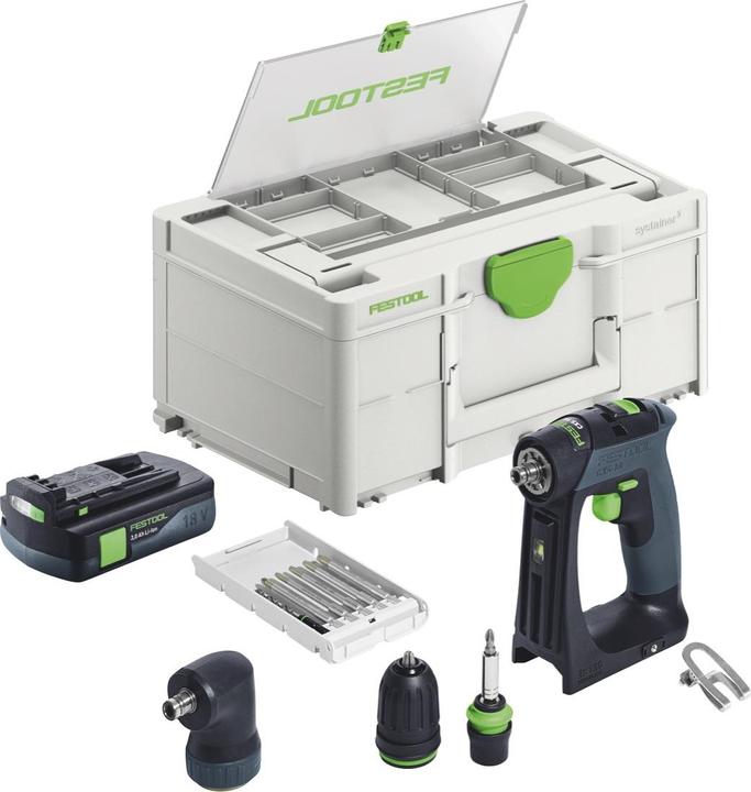 Image du produit Festool CXS 18-Basic-Set Perceuse-visseuse sans fil 18 V 40 Nm Brushless + 1x batterie 3,0 Ah + (Fonctionnement sur batterie)