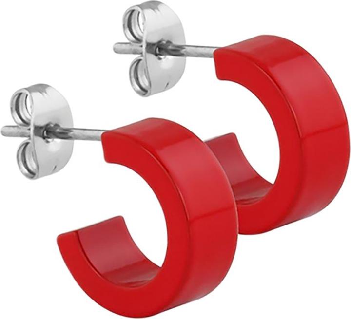 Star Piercing Ohrstecker Fire Red rund flach 5x14 (ohne Messing, Chirurgenstahl 316L)