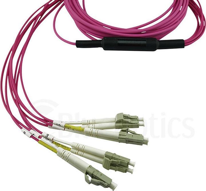 Actual product image CBO Fibre optic MPO/4xLC breakout cable OM4 10 metres