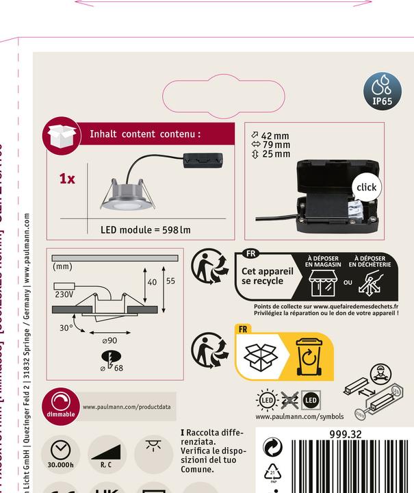 Produktbild Paulmann Einbauleuchte Calla Set (560 lm)