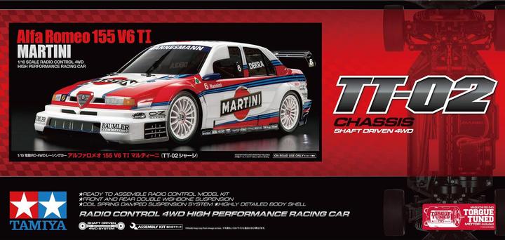 Produktbild Tamiya Tourenwagen Alfa 155 V6 TI, TT-02, 4WD (Kit)