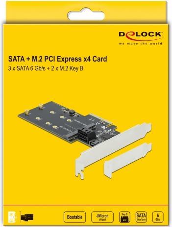 Immagine prodotto Delock Controller SATA PCI-Ex4 - 3xSATA3, 2xM.2 Key-B