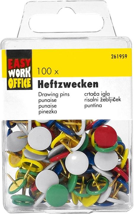 Produktbild Easy Work Heftzwecken farbig 100 Stück (12 Stück, 90 mm)