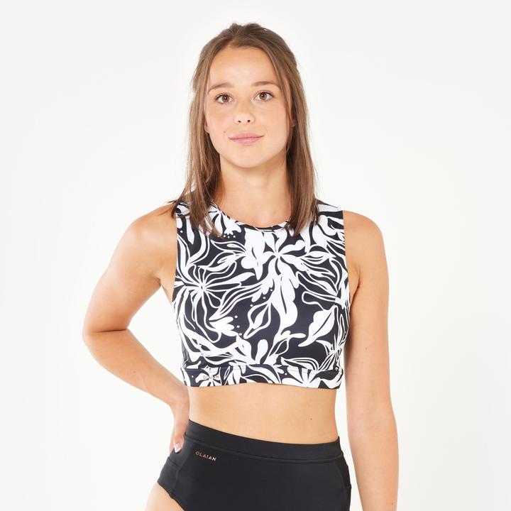 Image du produit Olaian Haut de maillot brassière de surf Femme - Carla noir et blanc (80)