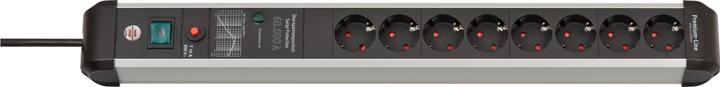 Brennenstuhl Premium Protect-Line PDU, 8 sockets, 3m, Silver/gray, with switch and surge protecti...