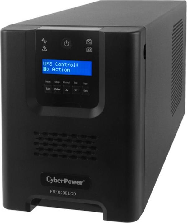 Actual product image Cyberpower PR1000ELCD Line-Interactive 1000VA/900W Sinsuwelle AVR LCD Output (8) IEC RS232 USB HID EPO SNM... (1000 VA, 900 W, Line-interactive UPS)