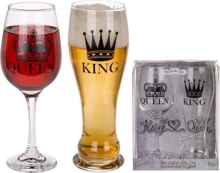Ootb Trinkglas King Queen 600ml 430ml
