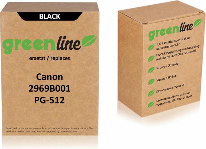 Produktbild Inkadoo Druckerpatronen greenline ersetzt Canon 2969 B 001 / PG-512 Druckkopfpatrone