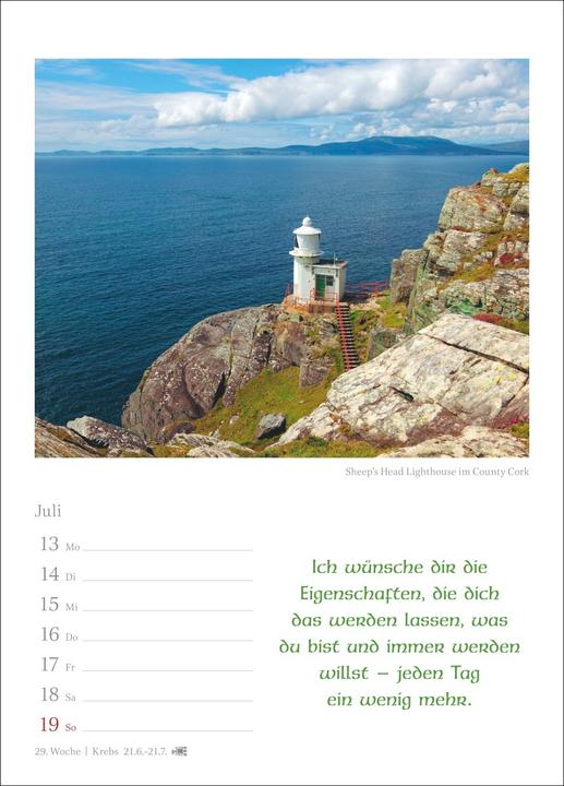 Image du produit Harenberg Irische Segenswünsche Wochenkalender 2026 - mit Zitaten (Couverture rigide, Allemand)