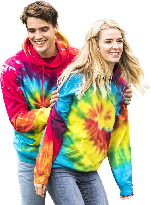 Immagine prodotto Colortone Kvinnor Felpa con cappuccio arcobaleno Felpa con cappuccio effetto batik (XL)