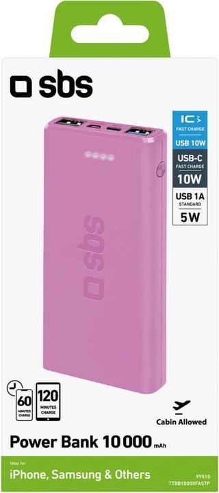 Actual product image SBS fast charge with 10,000 mAh and 2 USB (10000 mAh, 37 Wh)