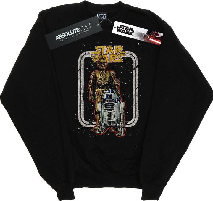 Actual product image Star Wars Mens R2-D2 And C-3PO Vintage Sweatshirt (4XL)