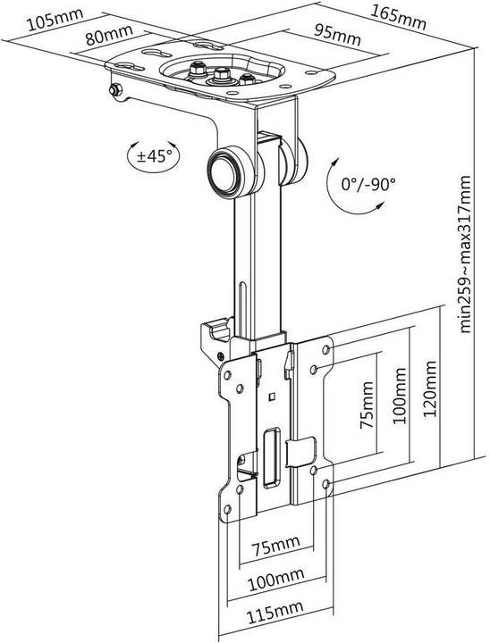 Produktbild myWall Monitor-Deckenhalterung (Decke)