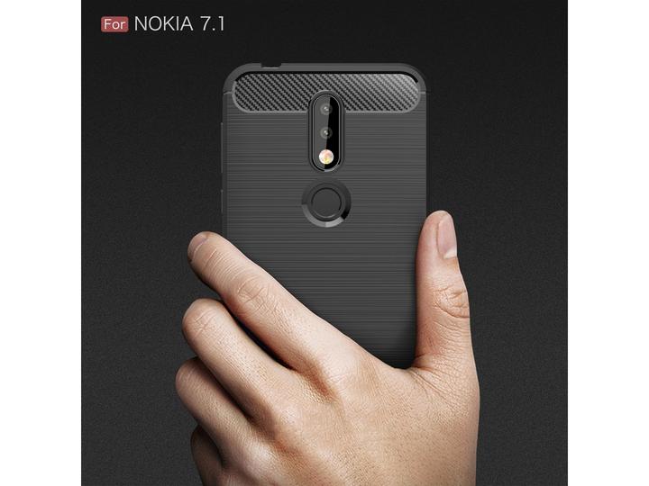 Produktbild Screenguard Nokia 7.1 Hülle Carbon Brushed Soft TPU (Nokia 7.1)