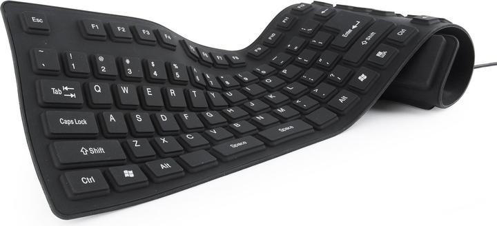 Produktbild Gembird FLEXIBLE USB ENG/Juodas KB-109F-B (DE, Kabelgebunden)