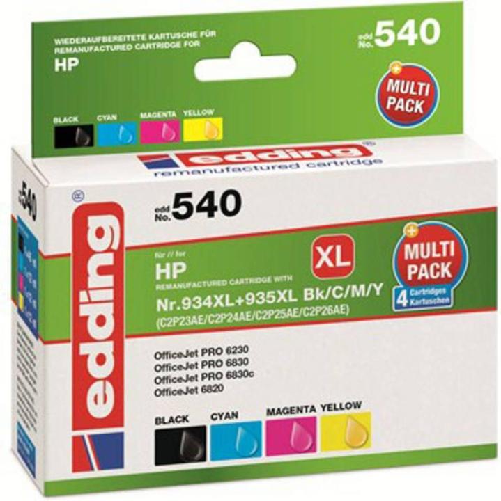 Actual product image Edding Ink Cartridge Replaces Multi. No.934/935XL BK/C/Y/M Compatible Combi Pack Black, Cyan, Magenta, G (M, FC, Y, C)