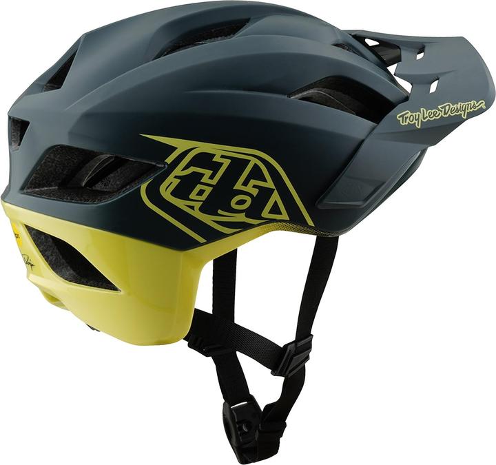 Actual product image Troy Lee Designs Flowline SE MIPS Helmet, Badge, gray/glo yellow, XS/S | 53-56cm