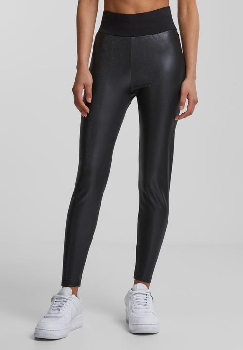 Actual product image Urban Classics Ladies Synthetic Leather High Waist Leggings (M)